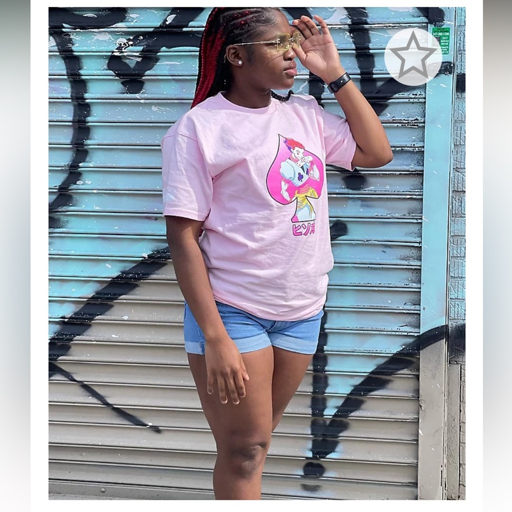 •HYPLAND x HUNTER x HUNTER• HISOKA PINK UNISEX T-SHIRT SIZE LARGE